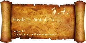 Hevér András névjegykártya