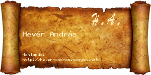 Hevér András névjegykártya